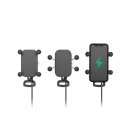 RAM Mounts Motorrad-Halterung (Rohre/Stangen) mit Tough-Charge X-Grip Halteklammer für Smartphones mit Ladefunktion - B-Kugel (1 Zoll), QI kompatibel, spritzwassergeschützt, inkl. Verkabelung