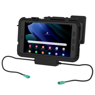 RAM Docking-Station für Samsung Tab Active 3 im OtterBox uniVERSE Gehäuse - Fahrzeug-Ladegerät, mUSB Eingang, USB-A Ausgang, AMPS-Aufnahme