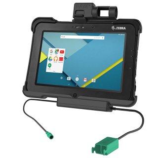 RAM Mounts Form-Fit Halteschale für Zebra XSLATE L10 Serie - Strom-/Datenanbindung, Dual-USB, VESA 75x75-Aufnahme / GDS