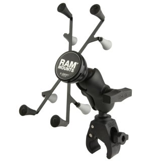 RAM Mounts X-Grip Klemm-Halterung für 7-8 Zoll Tablets - C-Kugel (1,5 Zoll), Tough-Claw klein (Durchmesser 15,9-29,0 mm), kurzer Verbindungsarm (ca. 90 mm)