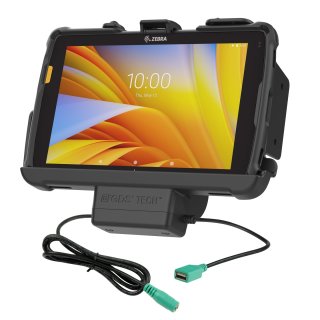 RAM Mounts Tough-Dock Halteschale für Zebra ET4x 8 Zoll Tablets im Zebra-Schutzrahmen - Strom-/Datenanbindung, 5,5 mm Klinkenstecker, USB-A, AMPS- u. VESA-Aufnahme