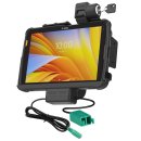 RAM Mounts Tough-Dock Halteschale für Zebra ET4x 10 Zoll Tablets im Zebra-Schutzrahmen - abschließbar, Stromanbindung 5,5 mm Klinkenstecker, Dual USB-A, AMPS- u. VESA-Aufnahme