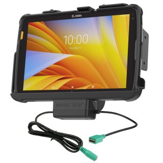 RAM Mounts Tough-Dock Halteschale für Zebra ET4x 10 Zoll Tablets im Zebra-Schutzrahmen - Strom-/Datenanbindung, 5,5 mm Klinkenstecker, USB-A, AMPS- u. VESA-Aufnahme