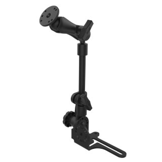 RAM Mounts Pod HD Universal Fahrzeugbefestigung mit AMPS-Anbindung - Ratchet-System, MAX. 65 CM HOCH, mittlerer Verbindungsarm, runde Basisplatte, C-Kugel (1,5 Zoll)