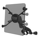 RAM Mounts Luftfahrthalterung mit X-Grip Universal Halteklammer f&uuml;r 7 Zoll Tablets - Steuerhornklammer, mittlerer Verbindungsarm, B-Kugel (1 Zoll), im Polybeutel