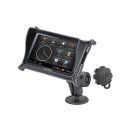 RAM Mounts Fahrzeug-Aufbauhalterung Garmin Fleet 660/670, Pin-Lock gesichert - B-Kugel (1 Zoll), runde Basisplatte (AMPS), mittlerer Verbindungsarm, Pin-Lock Sicherung