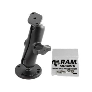 RAM Mounts Aufbau-Kompletthalterung f&uuml;r TomTom Rider - mit runder Basisplatte (AMPS), B-Kugel (1 Zoll), Schrauben-Set, im Polybeutel