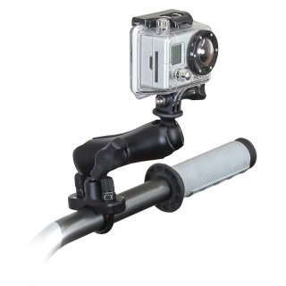 RAM Mounts GoPro Kamera-Halterung für Lenker/Rohre - mit Klemmschelle, B-Kugel (1 Zoll), im Polybeutel