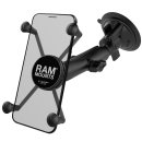 RAM Mounts X-Grip Saugfuss-Halterung für Smartphones bis 114,3 mm Breite - B-Kugel (1 Zoll), langer Verbindungsarm