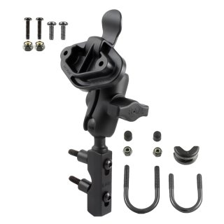 RAM Mounts Motorrad-Set mit EZY-Mount Adapter - B-Kugel (1 Zoll), Basisbefestigung (Lenker/Bremse/Kupplung), kurzer Verbindungsarm, EZY-Mount-Adapter