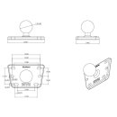RAM Mounts Motorrad-Basisbefestigung Brems-/Kupplungsbehälter - B-Kugel (1-Zoll, zentriert), Schrauben-Set