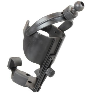 RAM Mounts Torque Getränkehalterung Level Cup XL (kurz) - mit Torque-Schelle (Durchmesser 0,75-1 Zoll), B-Kugel (1 Zoll), im Polybeutel