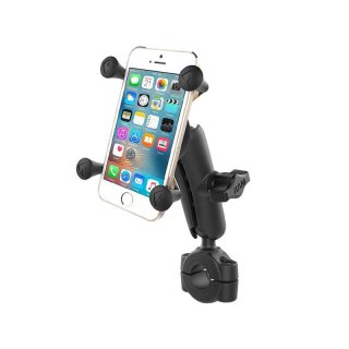 RAM Mounts X-Grip Motorrad-Halterung für Smartphones bis 82,6 mm Breite - B-Kugel (1 Zoll), Torque-Schraubklemme (Durchmesser 19,0-25,0 mm), mittlerer Verbindungsarm