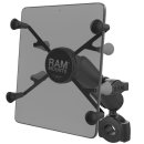 RAM Mounts X-Grip Motorrad-Halterung f&uuml;r Tablets (7 Zoll) - B-Kugel (1 Zoll), Torque-Schraubklemme (Durchmesser 19,0-25,0 mm), mittlerer Verbindungsarm
