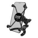 RAM Mounts X-Grip Motorrad-Halterung f&uuml;r Smartphones bis 114,3 mm Breite - B-Kugel (1 Zoll), Tank-Basis (Honda, Suzuki, Yamaha), kurzer Verbindungsarm