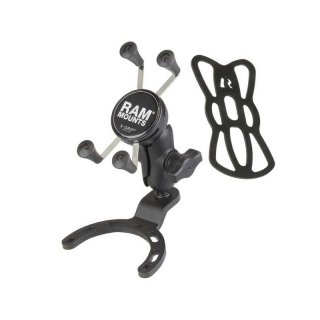 RAM Mounts X-Grip Motorrad-Halterung für Smartphones bis 82,6 mm Breite - B-Kugel (1 Zoll), Tank-Basis (Honda, Suzuki, Yamaha), kurzer Verbindungsarm