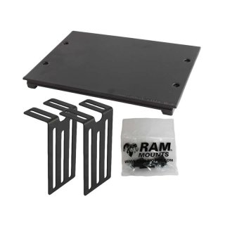 RAM Mounts Abdeckplatte für Tough-Box Fahrzeugkonsolen - ca. 150 mm hoch, Montage-Winkel, Schrauben-Set, Aluminium (druckgegossen)