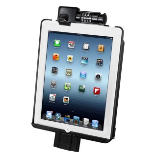 RAM Mounts EZ-Rollr Form-Fit Halteschale Portrait-Format für Apple iPad 1 (ohne Schutzhüllen) - mit Zahlenschloss, AMPS-Anbindung, Schrauben-Set