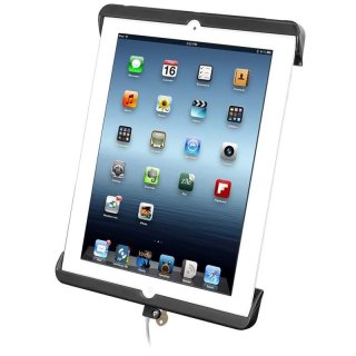 RAM Mounts Universal Tab-Lock Halteschale (abschließbar) für Apple iPad 4 mit Lightning-Connector (ohne Schutzgehäuse/-hüllen) - AMPS-Aufnahme, Schrauben-Set