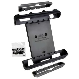 RAM Mounts Universal Tab-Tite Halteschale mit verschiedenen Endkappen (Apple iPad 1-4/iPad mini 1-3) - AMPS-Aufnahme, Schrauben-Set
