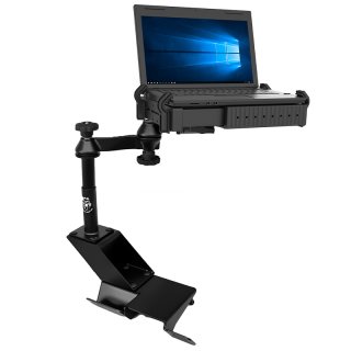 RAM Mounts Laptop-Halterung für Fahrzeuge - Fahrzeug-Basis, Doppel-Schwenkarm, Tough-Tray Halteschale, Ford Ranger/Explorer Sport Trac