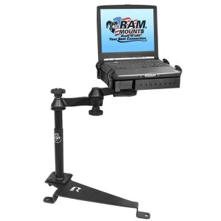 RAM Mounts Laptop-Halterung für Fahrzeuge - Fahrzeug-Basis, Doppel-Schwenkarm, Tough-Tray Halteschale, Ford Edge/Fiesta/Fusion
