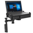 RAM Mounts Schwenkarm-Halterung für Laptops - Vertikal-Basis, Octagon-Verbindungsarm, runde Basisplatte (AMPS), C-Kugel (1,5 Zoll), Tough-Tray-Halteschale