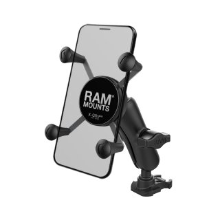 RAM Mounts Smartphone-Halterung (bis 82,6 mm Breite) für Original GoPro-Basis - B-Kugel (1 Zoll), GoPro-Adapter, mittlerer Verbindungsarm